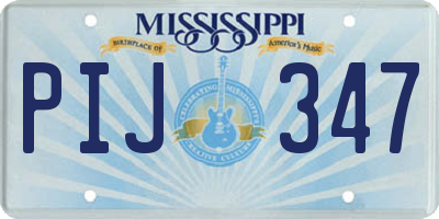 MS license plate PIJ347