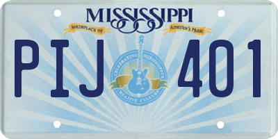 MS license plate PIJ401