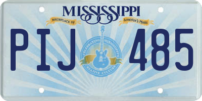 MS license plate PIJ485