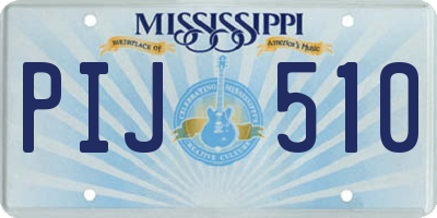 MS license plate PIJ510