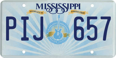 MS license plate PIJ657