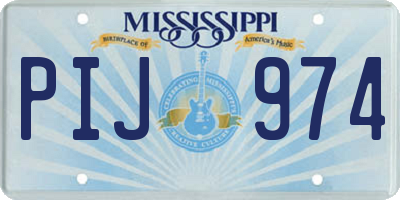 MS license plate PIJ974