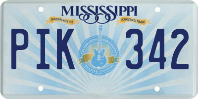 MS license plate PIK342