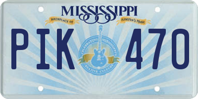 MS license plate PIK470