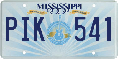 MS license plate PIK541