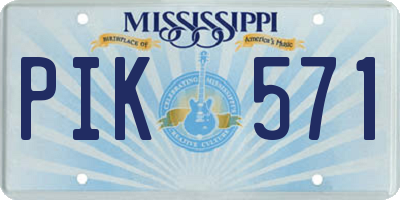 MS license plate PIK571