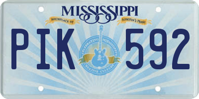 MS license plate PIK592