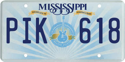 MS license plate PIK618