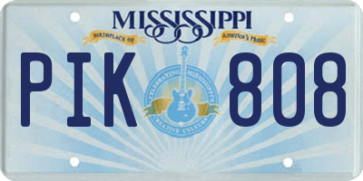 MS license plate PIK808
