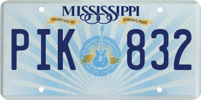 MS license plate PIK832