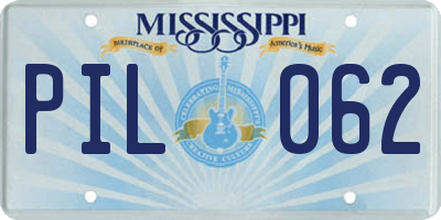 MS license plate PIL062