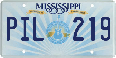 MS license plate PIL219