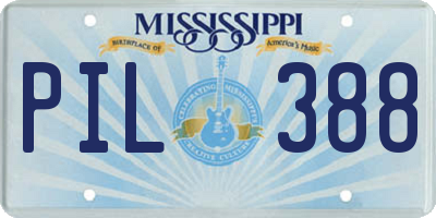 MS license plate PIL388