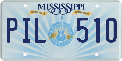 MS license plate PIL510
