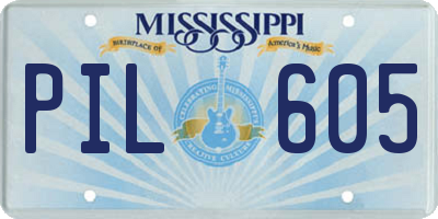 MS license plate PIL605