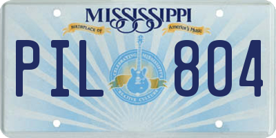 MS license plate PIL804