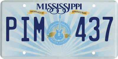 MS license plate PIM437