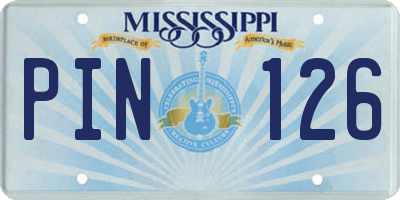 MS license plate PIN126