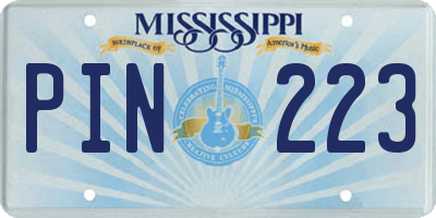 MS license plate PIN223