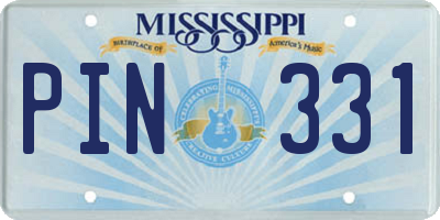 MS license plate PIN331