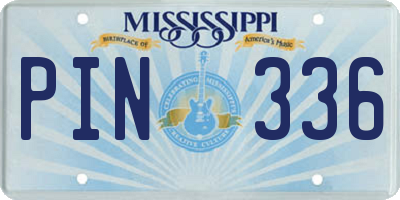 MS license plate PIN336