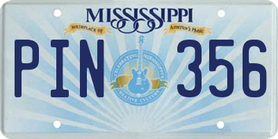 MS license plate PIN356