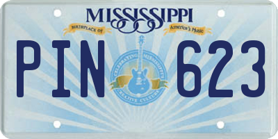 MS license plate PIN623
