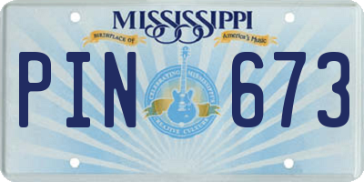 MS license plate PIN673