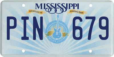 MS license plate PIN679