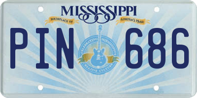 MS license plate PIN686