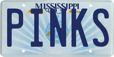 MS license plate PINKS