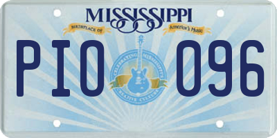 MS license plate PIO096