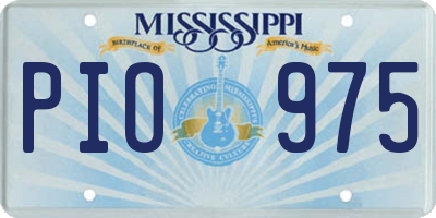 MS license plate PIO975