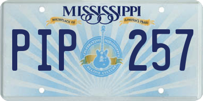 MS license plate PIP257