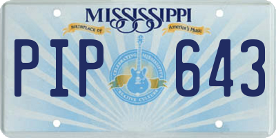 MS license plate PIP643