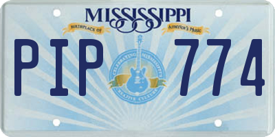 MS license plate PIP774
