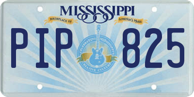 MS license plate PIP825