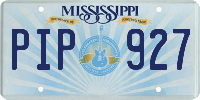 MS license plate PIP927