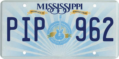 MS license plate PIP962