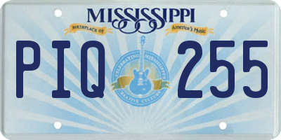 MS license plate PIQ255
