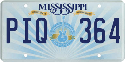 MS license plate PIQ364