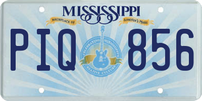 MS license plate PIQ856