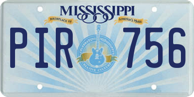 MS license plate PIR756