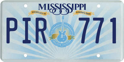 MS license plate PIR771