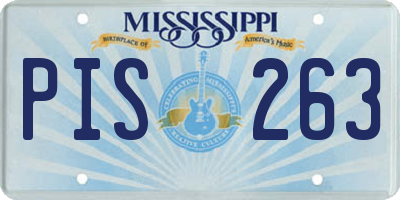 MS license plate PIS263