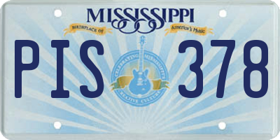MS license plate PIS378