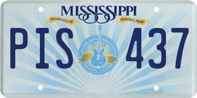 MS license plate PIS437