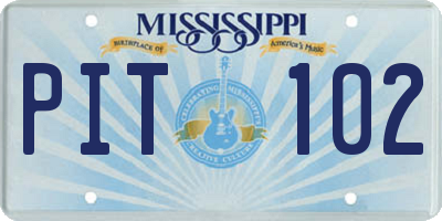 MS license plate PIT102