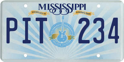 MS license plate PIT234