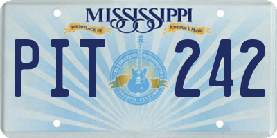 MS license plate PIT242